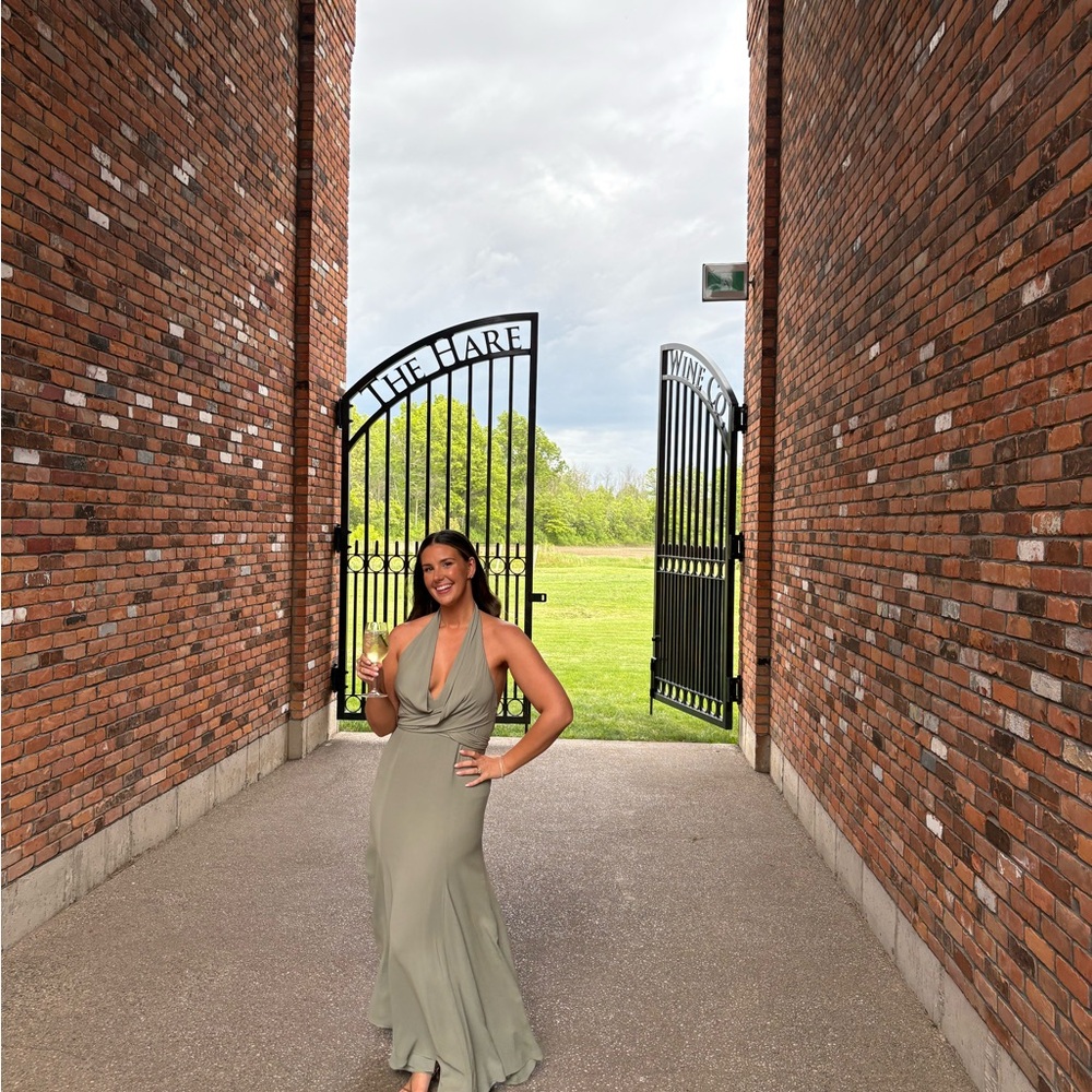 Reformation Green Halter Gown - Picture 3 of 4